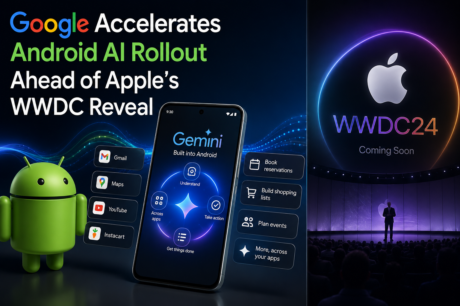 Google Accelerates Android AI Rollout Ahead of Apple’s WWDC Reveal