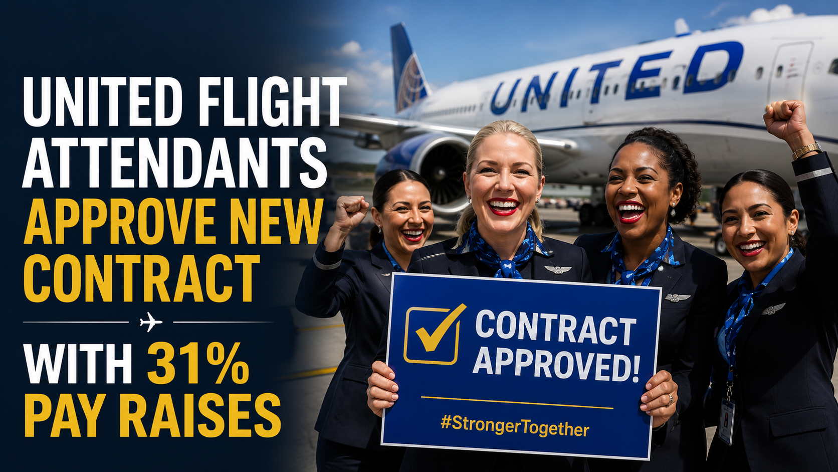 Read more about the article United Flight Attendants Approve New Contract With 31% Pay Raise